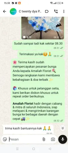 Testimonial Standing Flower sampit